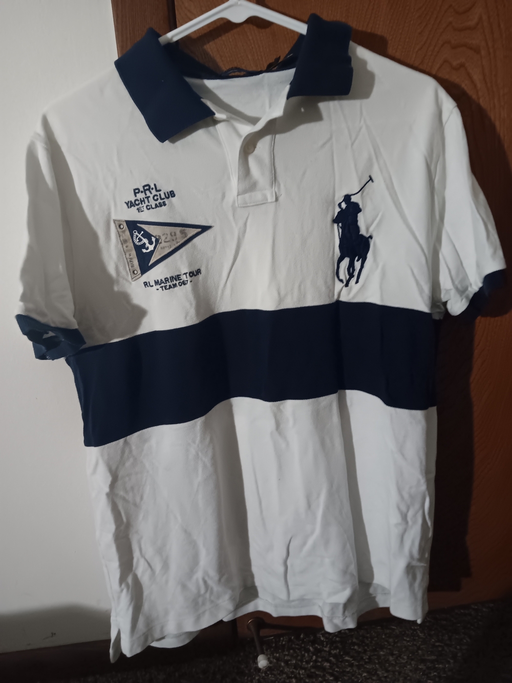 Polo by Ralph Lauren White & Navy Striped Men’s Polo